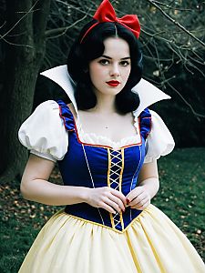 Fairytale Woman in Vintage Costume Outdoors
