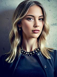 Elegant Portrait of a Young Woman with Wavy Hair