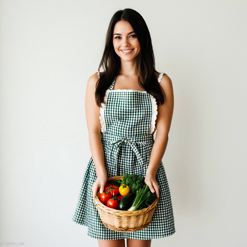 Cheerful Woman with Fresh Vegetables