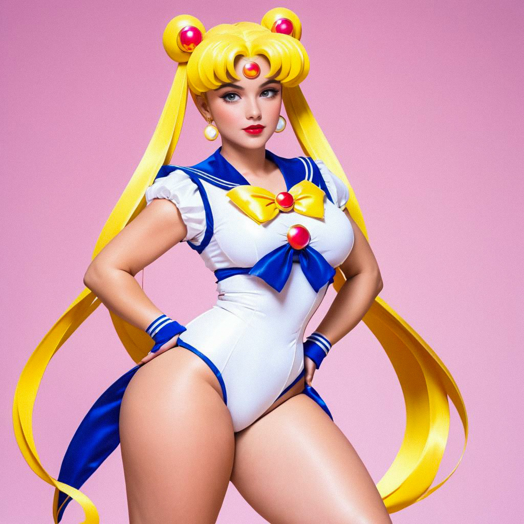 Woman in Sailor Moon Costume