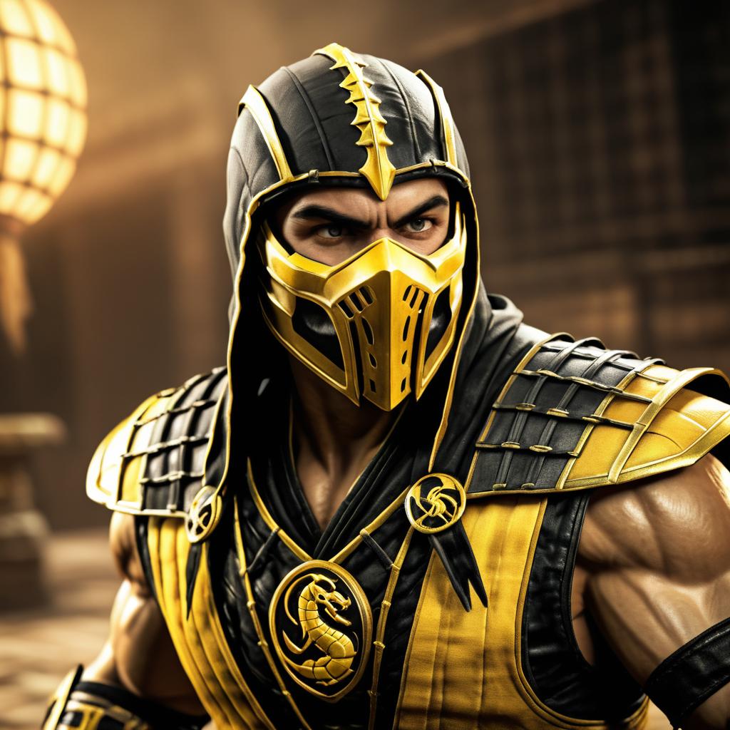 Scorpion from Mortal Kombat in Iconic Costume