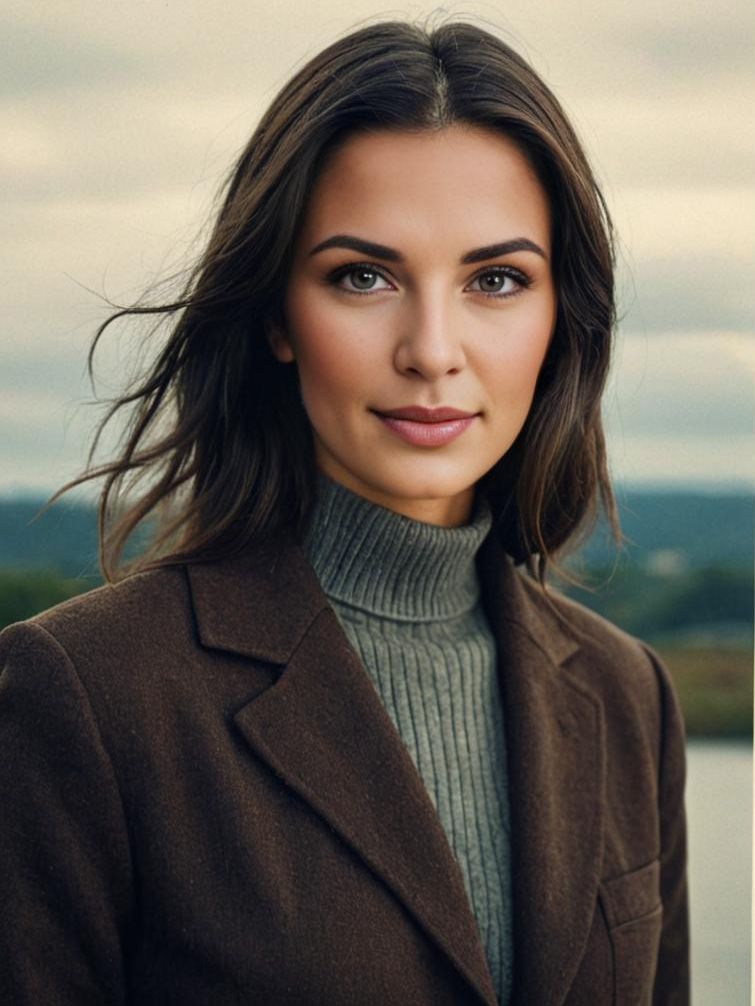 Woman in Brown Coat