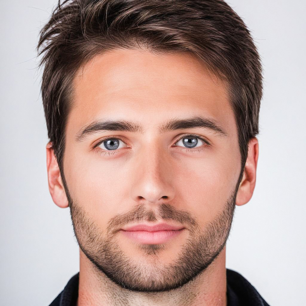 Close-up portrait of a young man with blue eyes Close-up portrait of a young man with blue eyes
