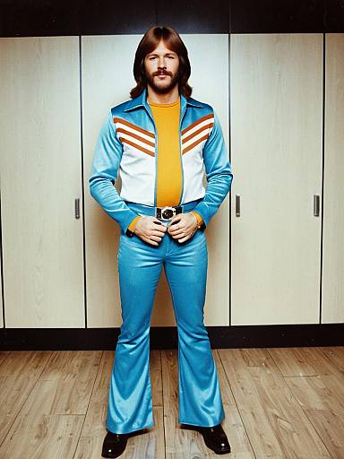 Man in 70s ABBA Outfit Full Body Cosplay Photo