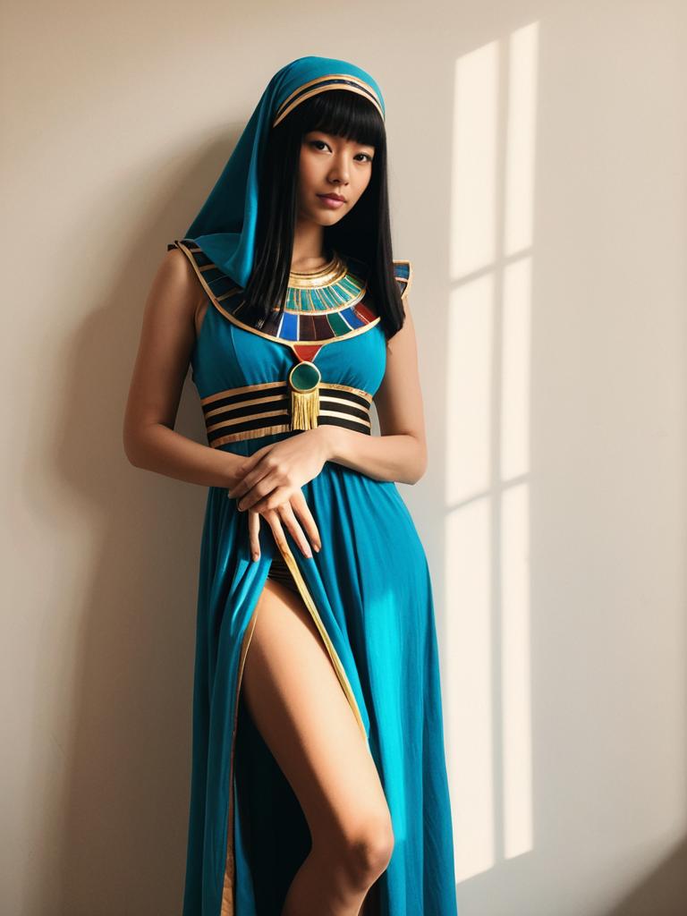 Sexy Cosplay Woman Character Wearing Nefertari Vivi Costume Realistic