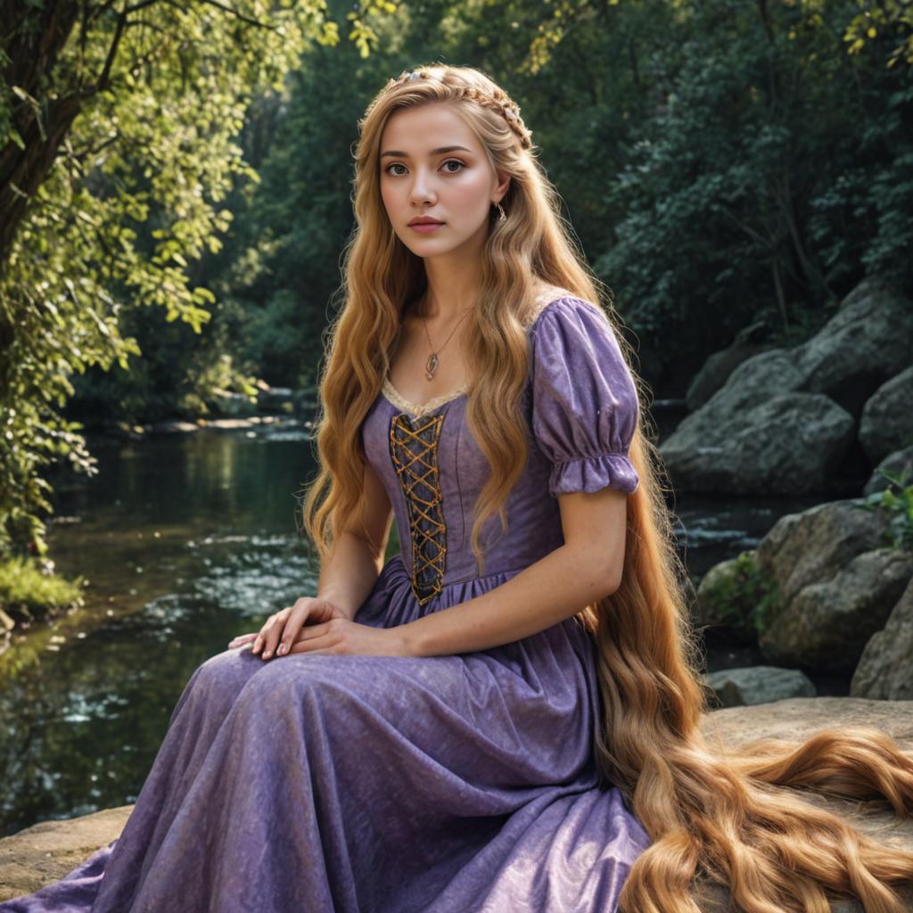 Woman in Purple Dress by Serene River