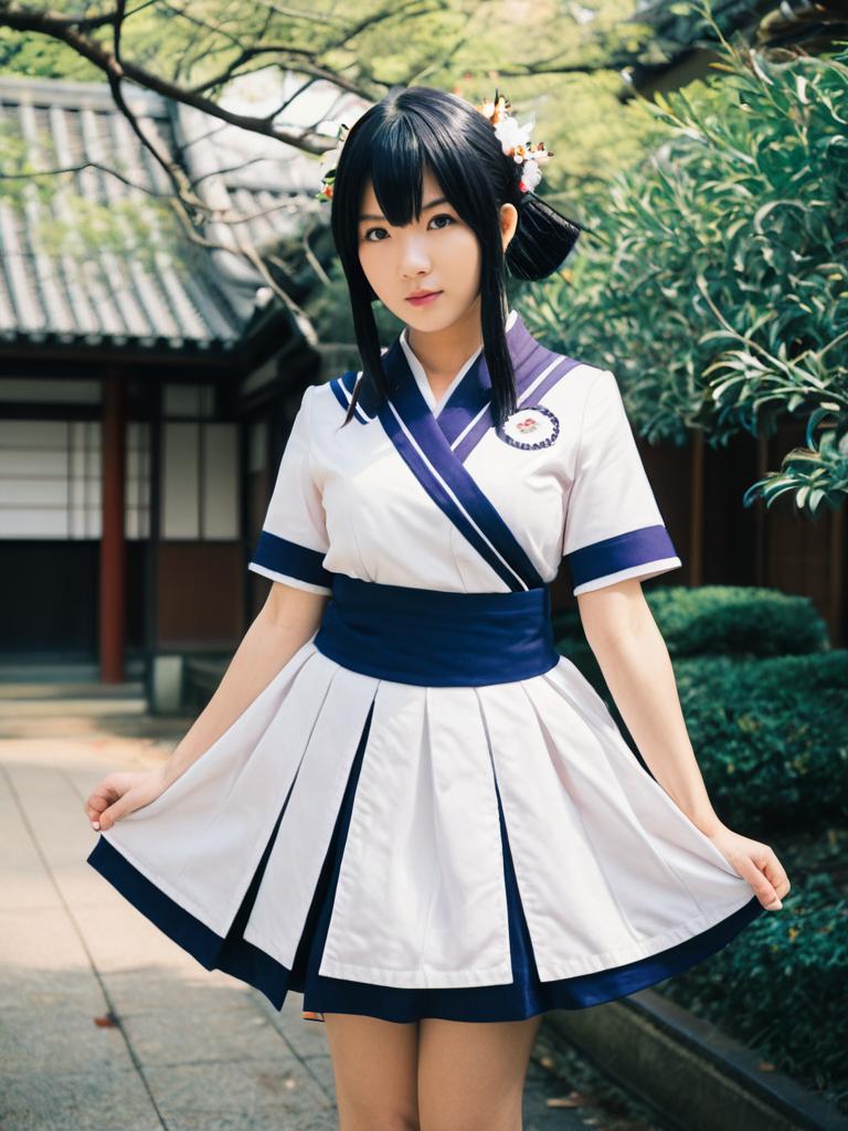 Realistic Naru Osaka Cosplay - Woman in Traditional Sailor Costume