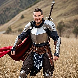 Confident Knight in Golden Field