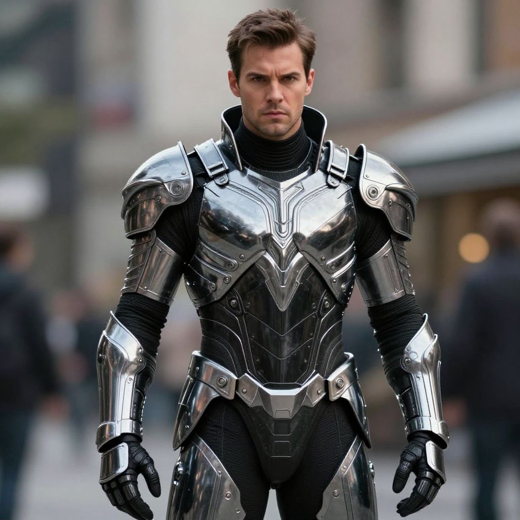 Futuristic Man in Metallic Armor Suit vllm2603270226x2vm