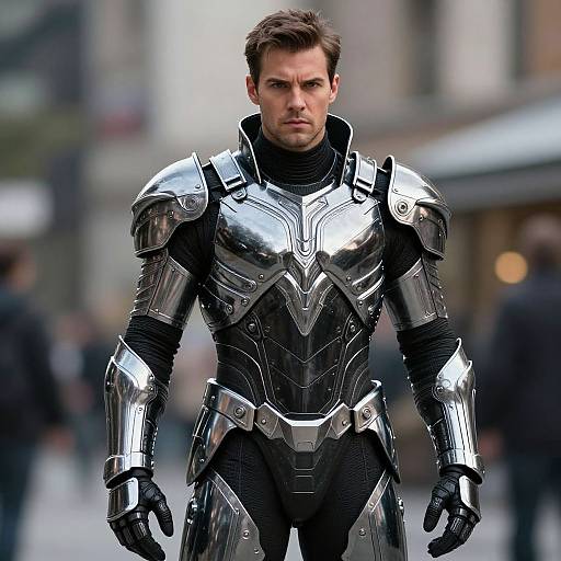 Futuristic Man in Metallic Armor Suit vllm2603270226x2vm