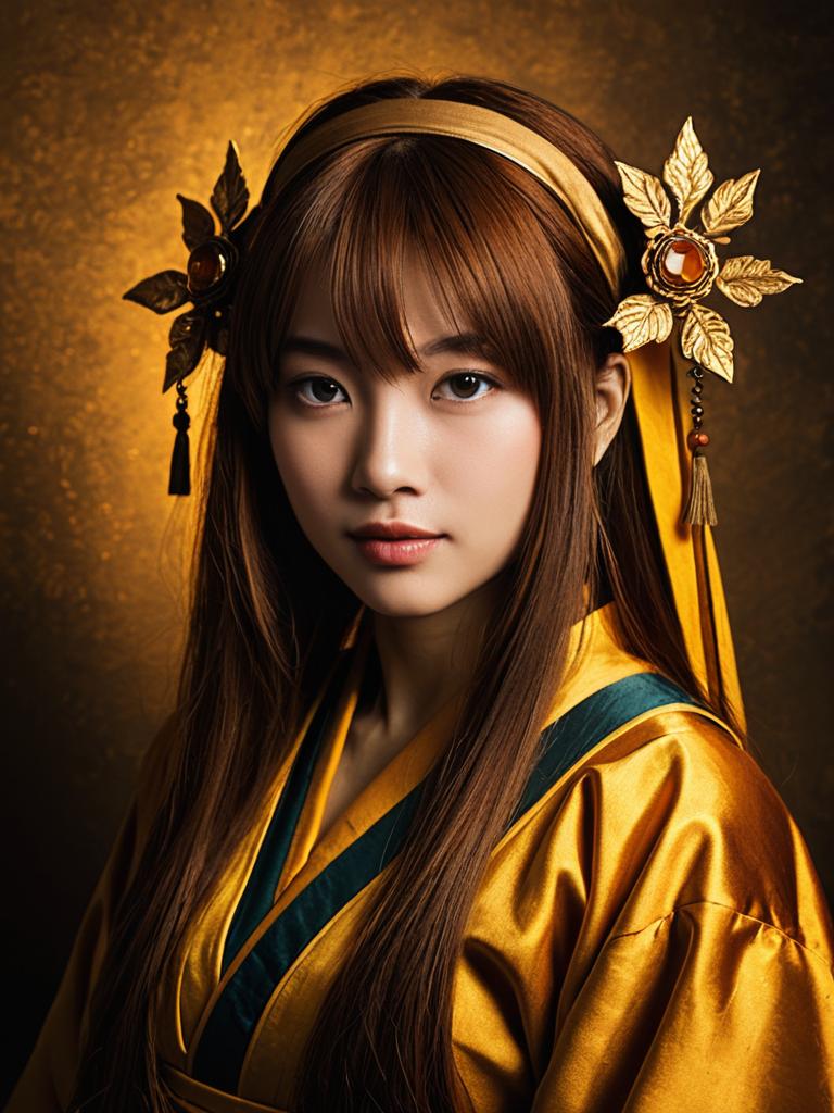 Elegant Woman in Hiyori Komurasaki Costume Cosplay Portrait