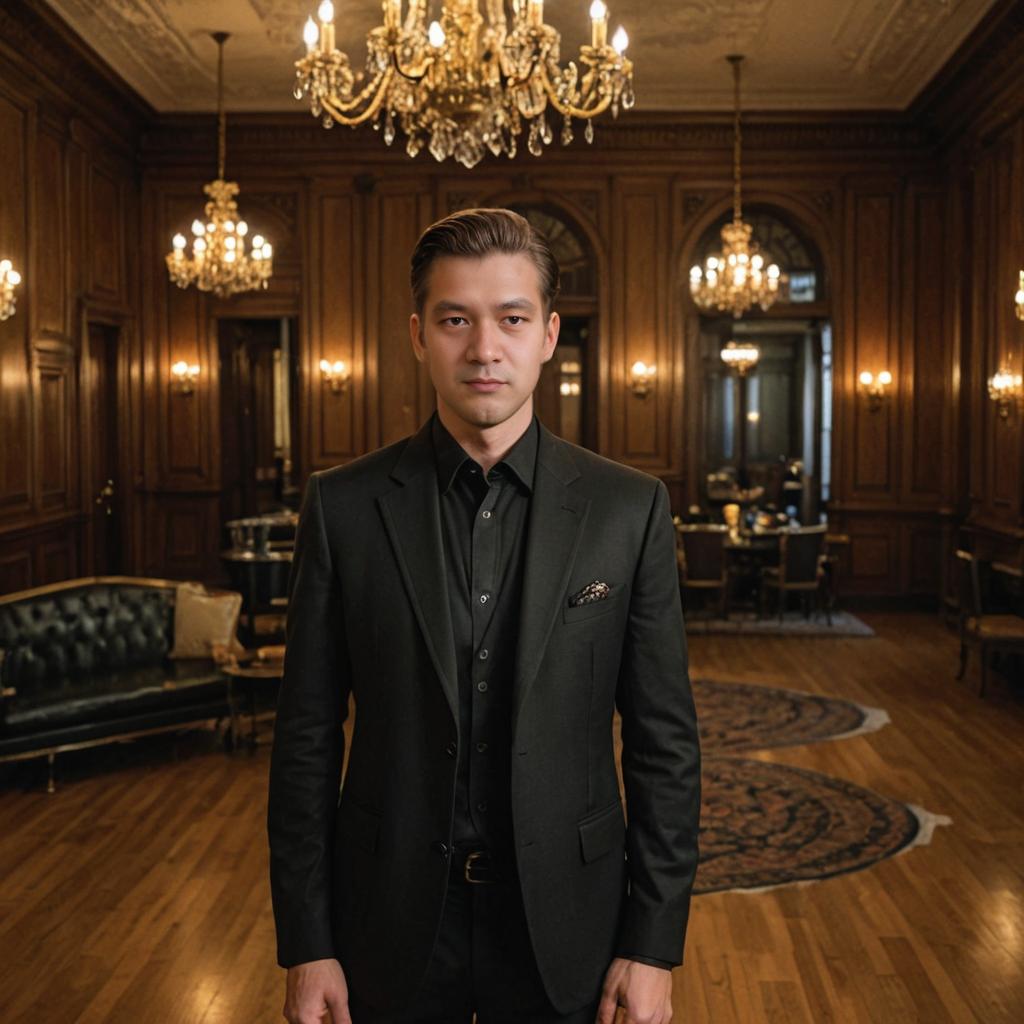 Elegant Man in Luxurious Room