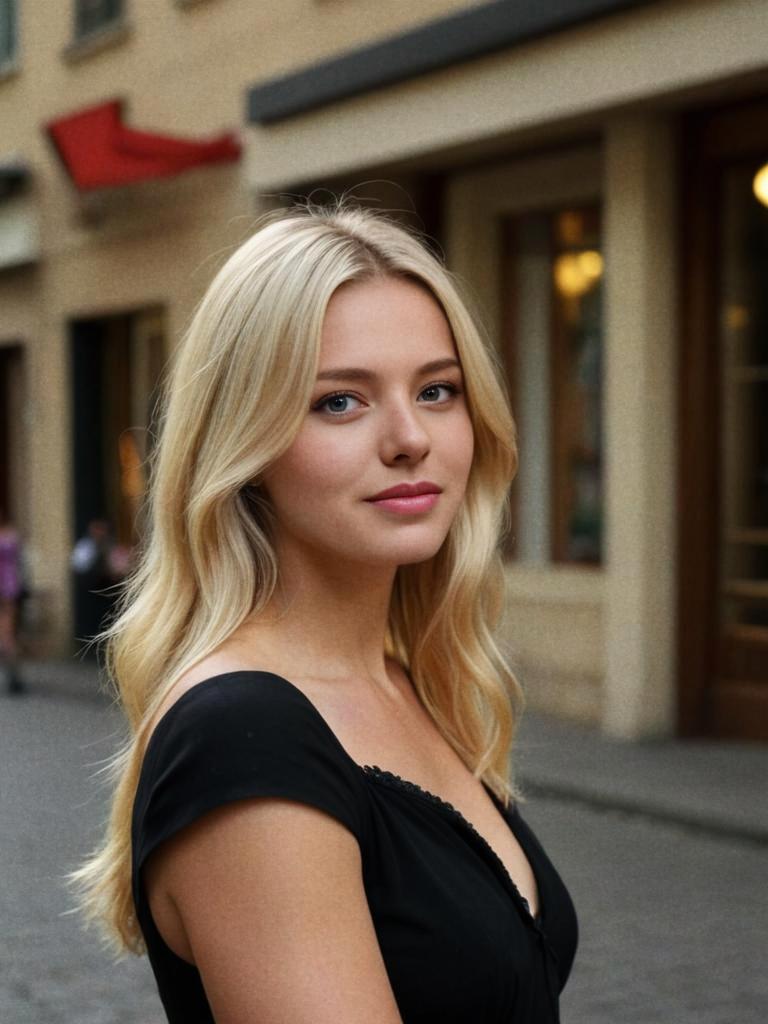 Portrait of a Confident Blonde Woman in Urban Setting