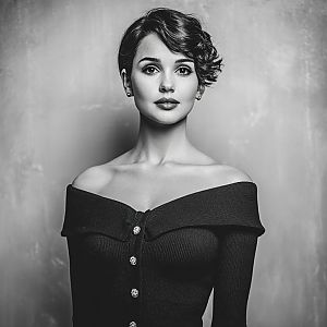 Elegant Black and White Portrait of a Woman