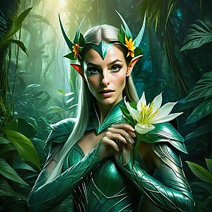 Elven Warrior Portrait in Mystical Forest