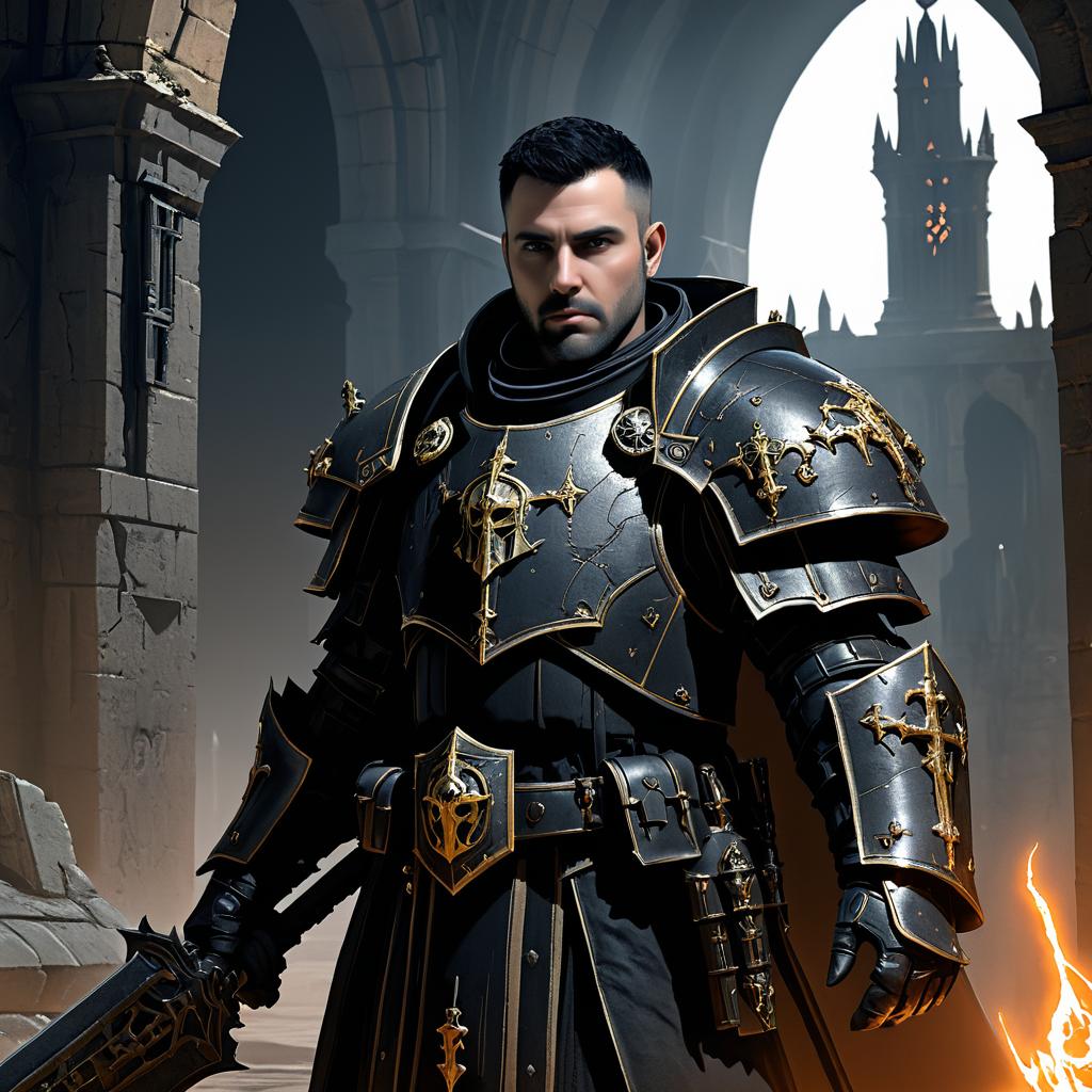 Warhammer Inquisitor Costume in Gothic Setting