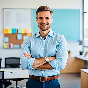 Confident Man in Modern Office