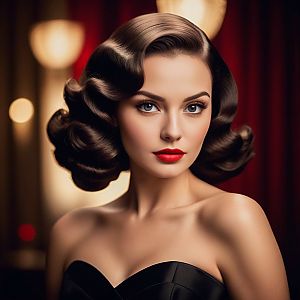 Glamorous Woman in Vintage Hollywood Style