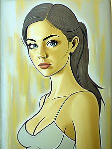 Young Woman with Blue Eyes and Freckles