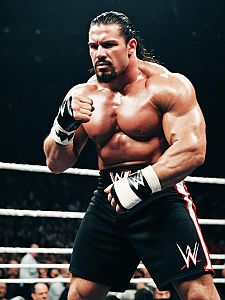 WWE Wrestler Intense Pose in Wrestling Ring