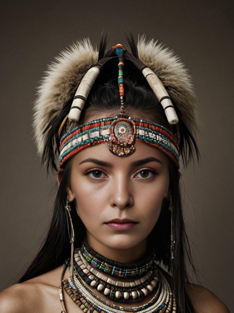 Young Asian Woman in Tribal Attire