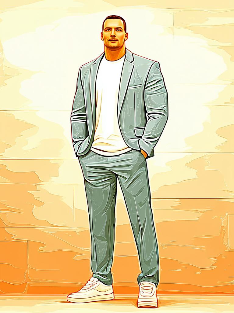 Confident Man in Modern Casual Suit Confident Man in Modern Casual Suit