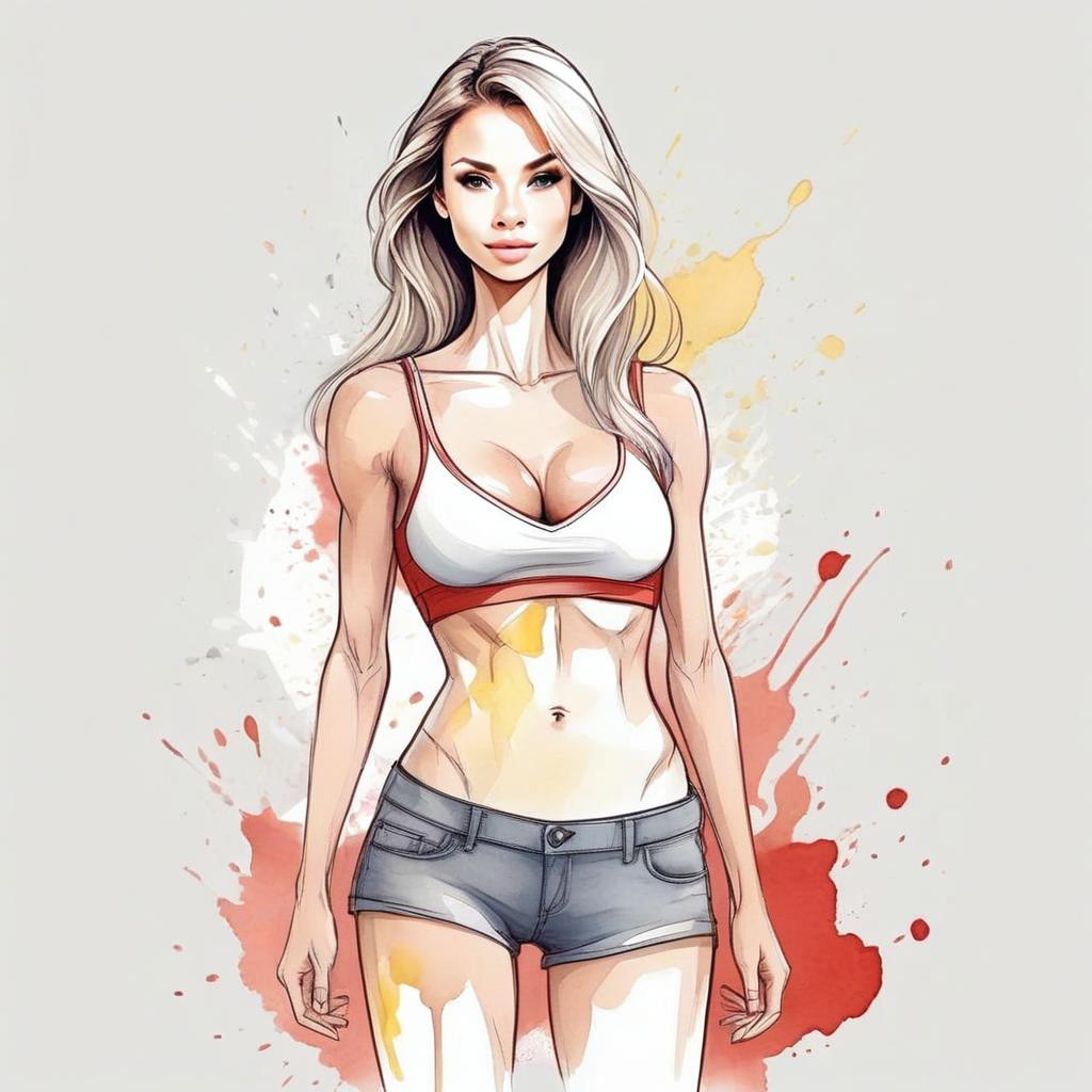 Confident Woman in Sporty Outfit Confident Woman in Sporty Outfit