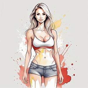 Confident Woman in Sporty Outfit