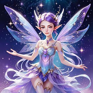 Fairy Woman with Translucent Wings