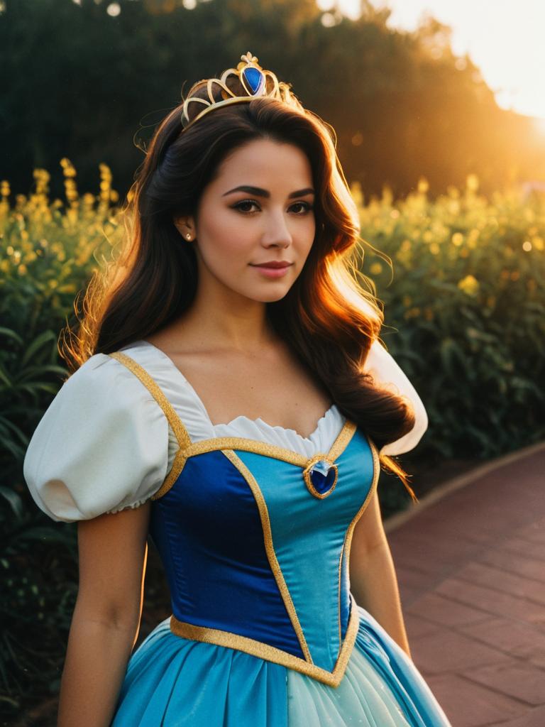 Woman in Photorealistic Disney Princess Costume Outdoor Portrait
