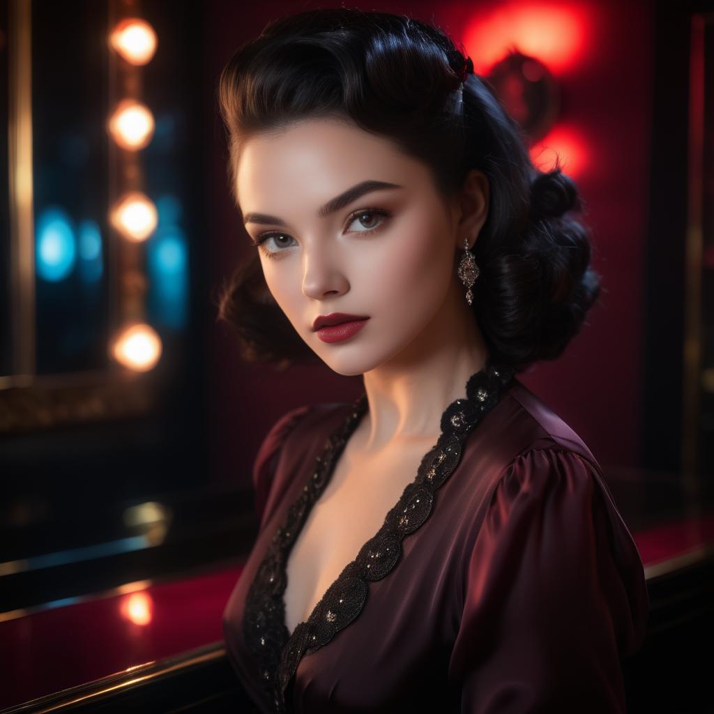 Glamorous Vintage Woman in Classic Hollywood Style