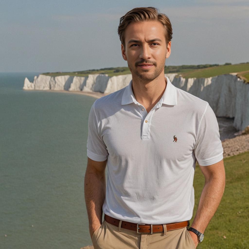 Confident Man at White Cliffs of Dover