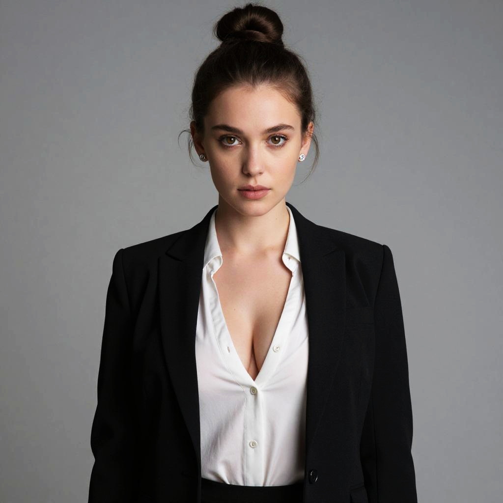 Young Woman in Black Blazer Business Portrait