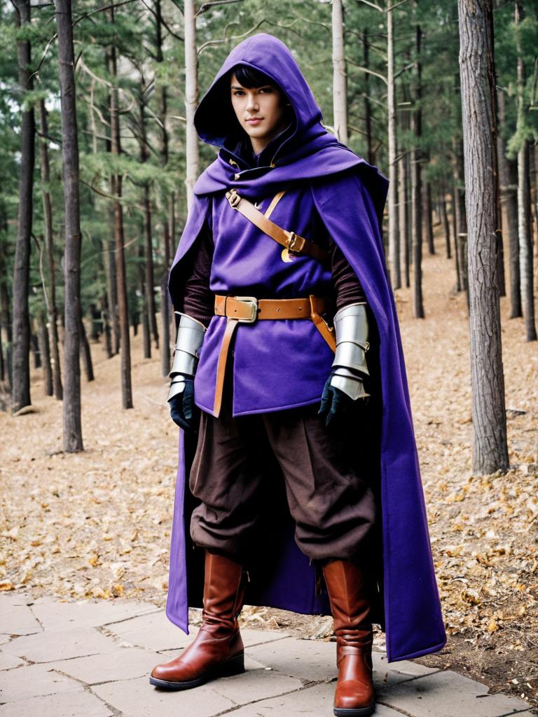 Morgan Male Fire Emblem Cosplay in Forest Hooded Cloak Costume
