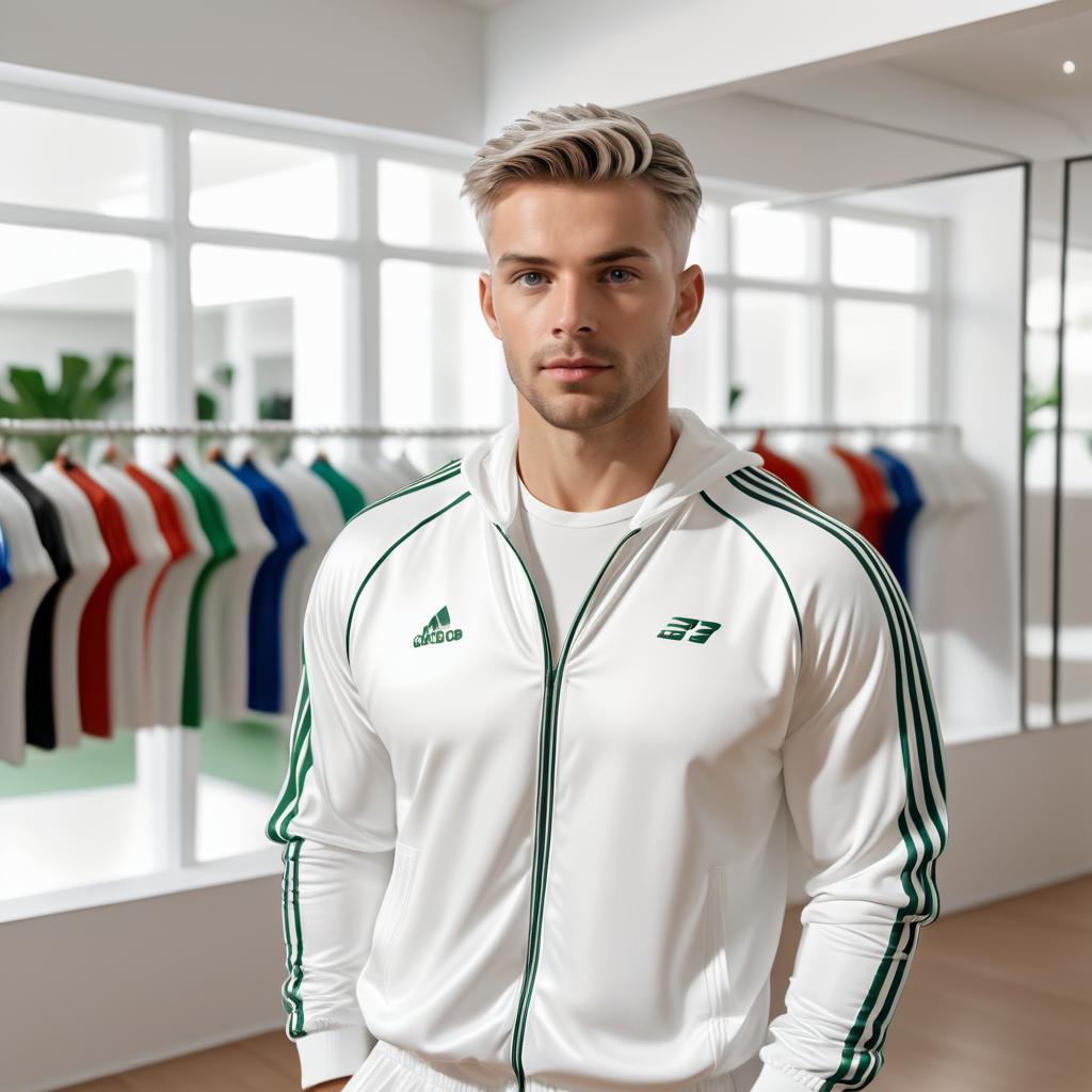 Stylish Young Man in Adidas Tracksuit