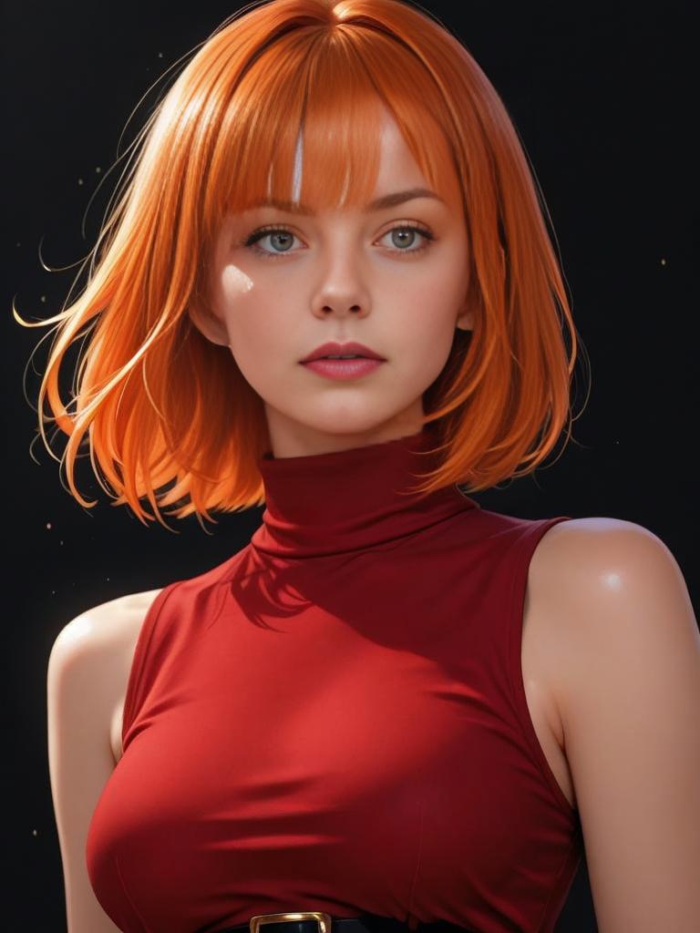 Portrait of a Young Woman with Orange Hair