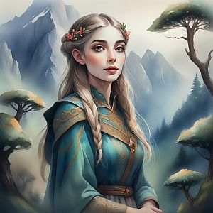 Young Woman in Fantasy Setting