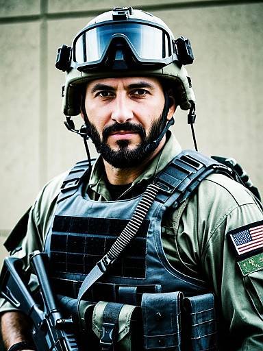 Man in Seal Team Six Raid Costume Cosplay Portrait