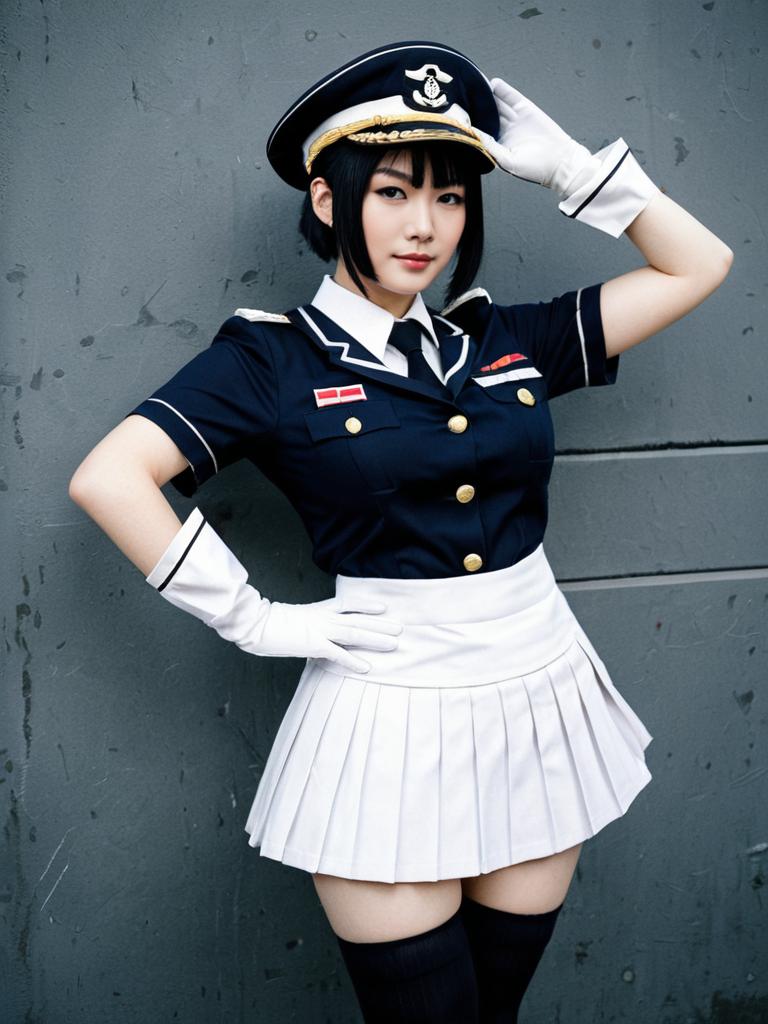 Akitsu Maru Kai Kancolle Naval Officer Cosplay Woman in Uniform