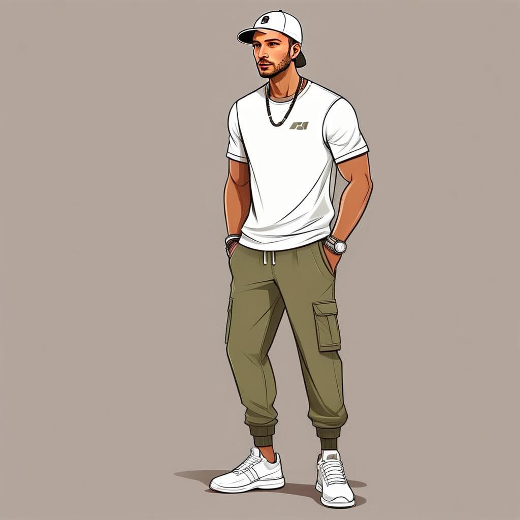 Stylish Young Man in Casual Outfit Stylish Young Man in Casual Outfit