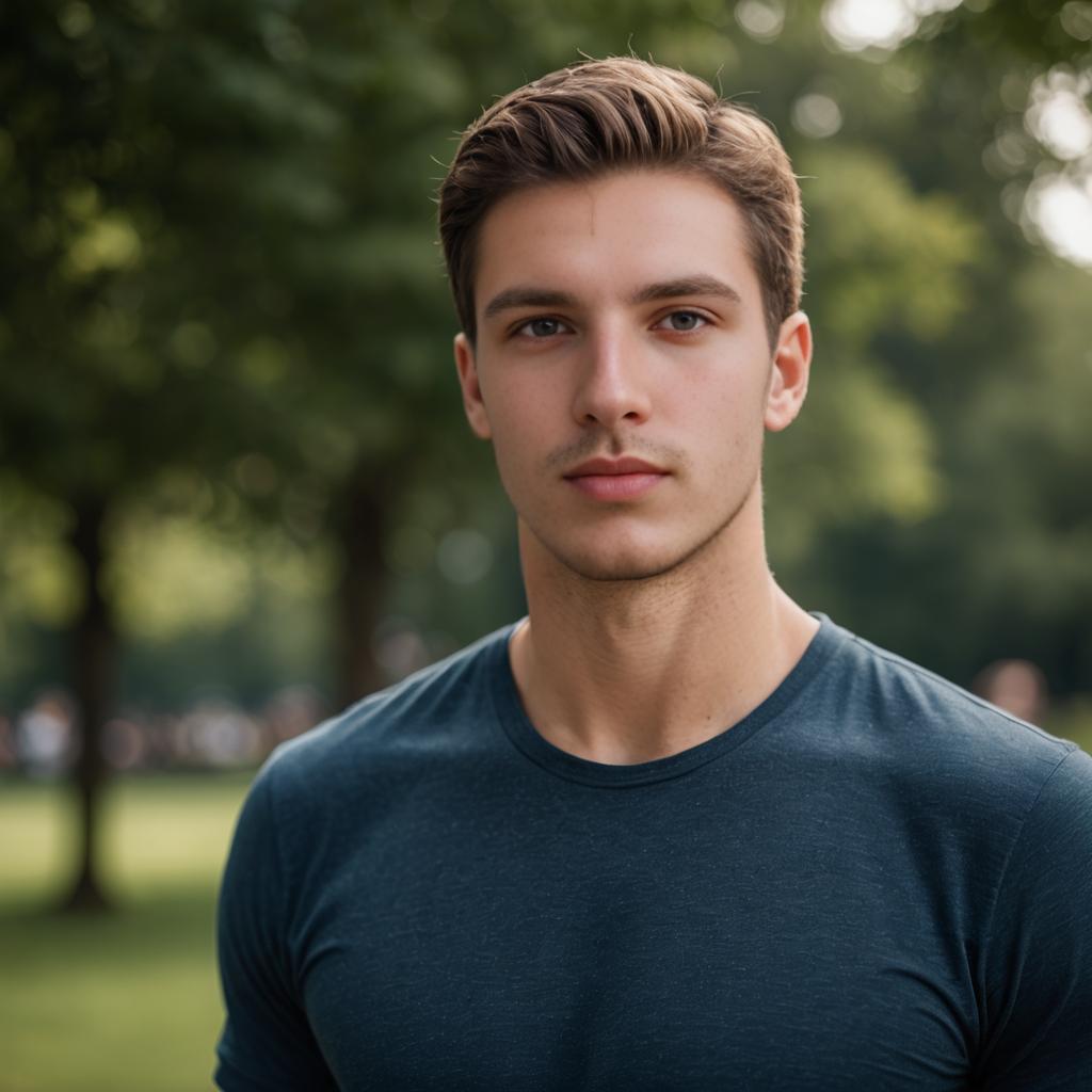 Confident Young Man in Nature