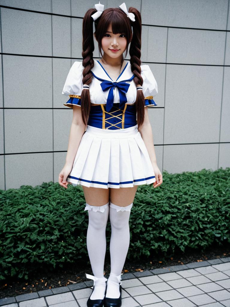 Hakozaki Serika in Blue and White Sailor Style Cosplay Outfit