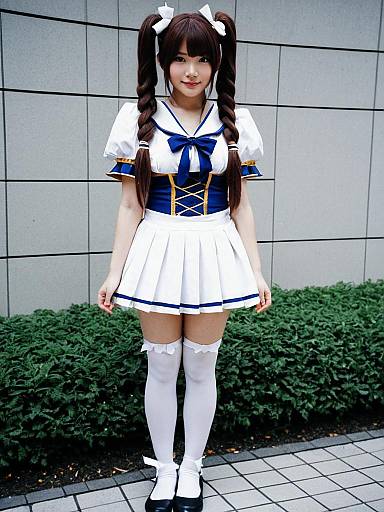 Hakozaki Serika in Blue and White Sailor Style Cosplay Outfit