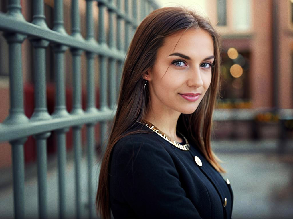 Confident Woman in Elegant Black Outfit