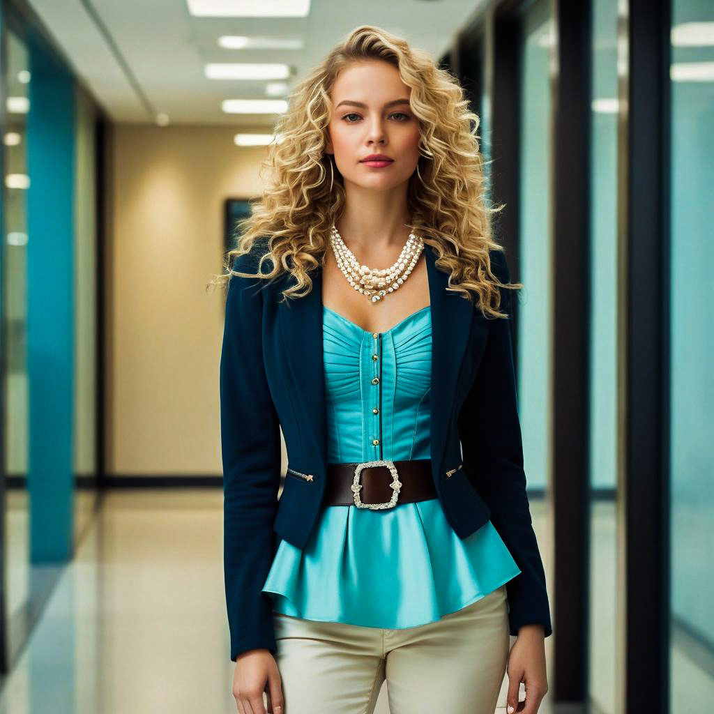 Confident Woman in Stylish Office Attire