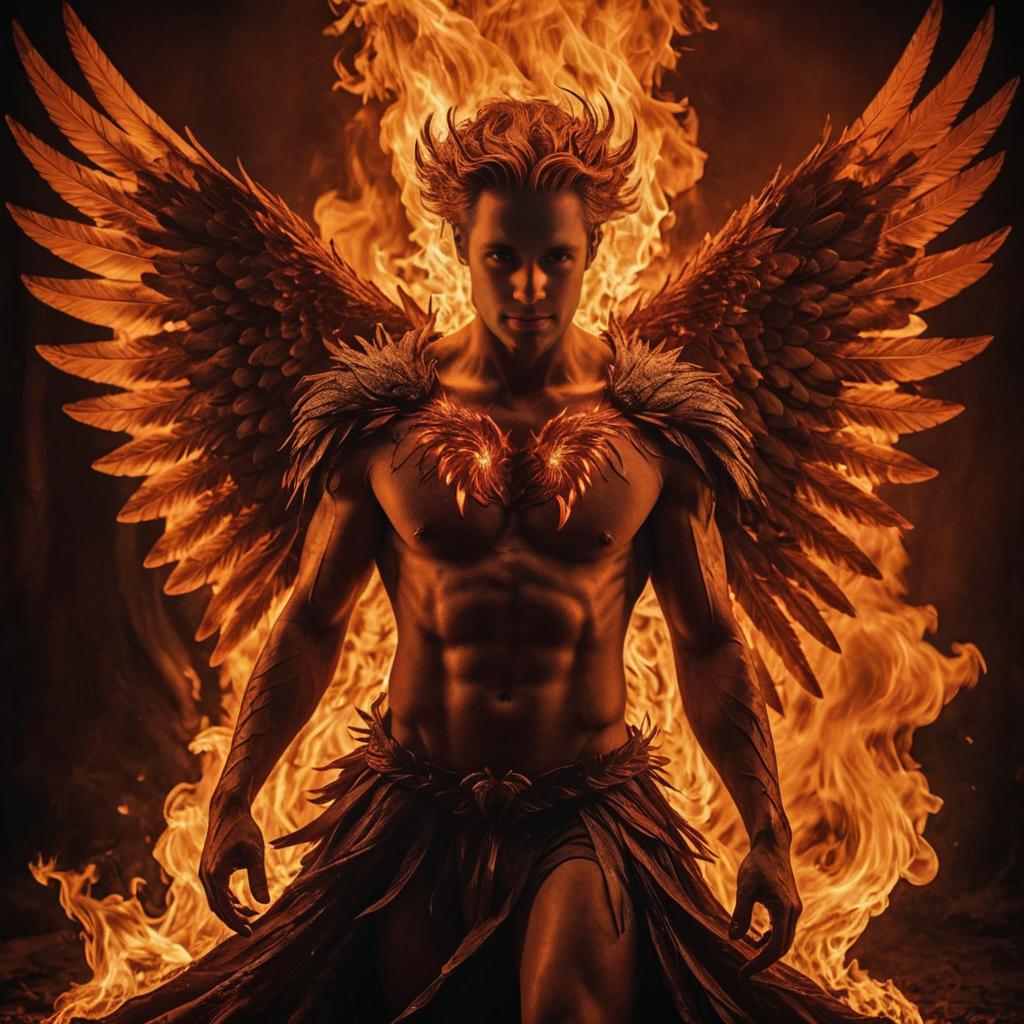 Mythical Ave Fenix with Fiery Wings