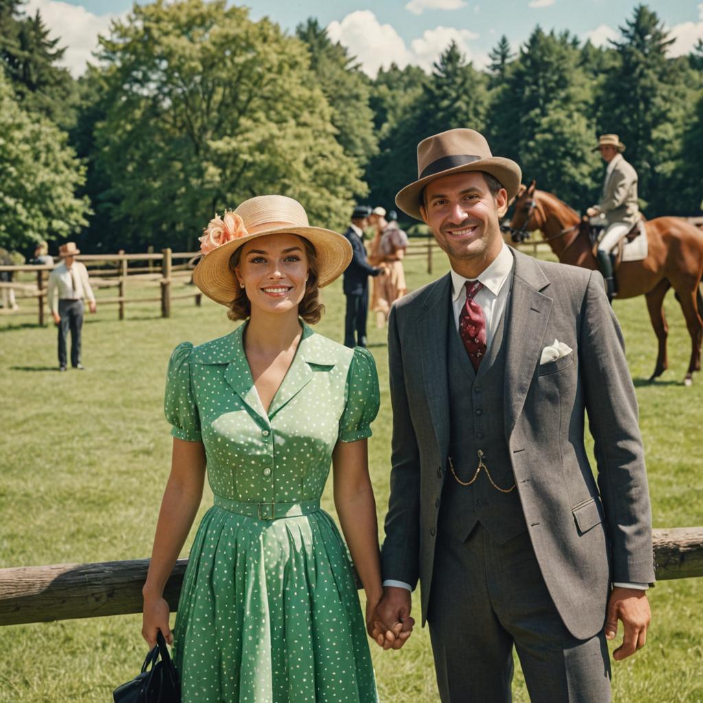 Vintage Couple in Pastoral Setting