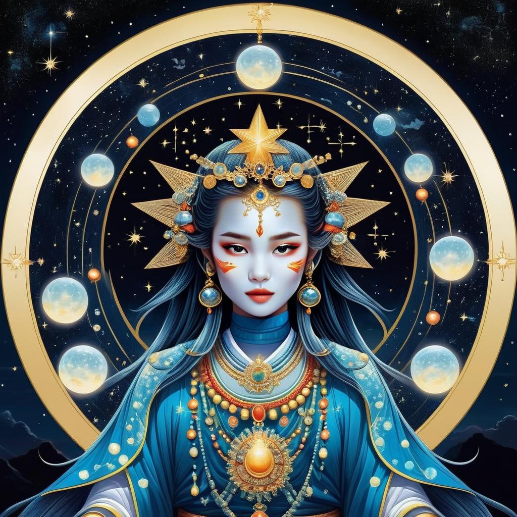 Celestial Goddess in Cosmic Art