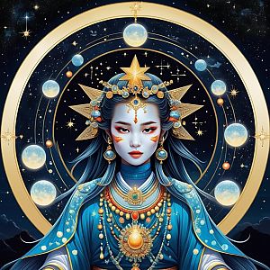 Celestial Goddess in Cosmic Art