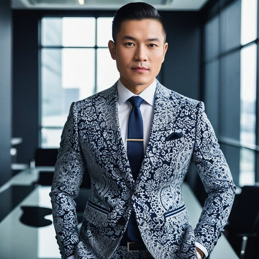 Confident Man in Stylish Suit at Modern Office